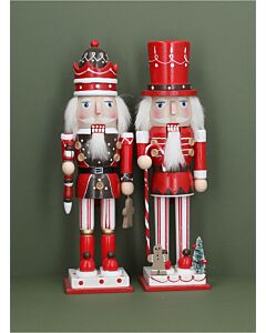 Gisela Graham Set of 2 Wood Ornaments - Nutcracker w Gingerbread